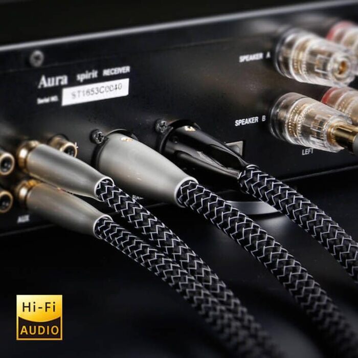 Акустичний кабель для колонок SKW з банановими роз'ємами, мідно-срібляний пліт, 3м, для Hi-Fi систем, підсилювачів та домашнього кінотеатру