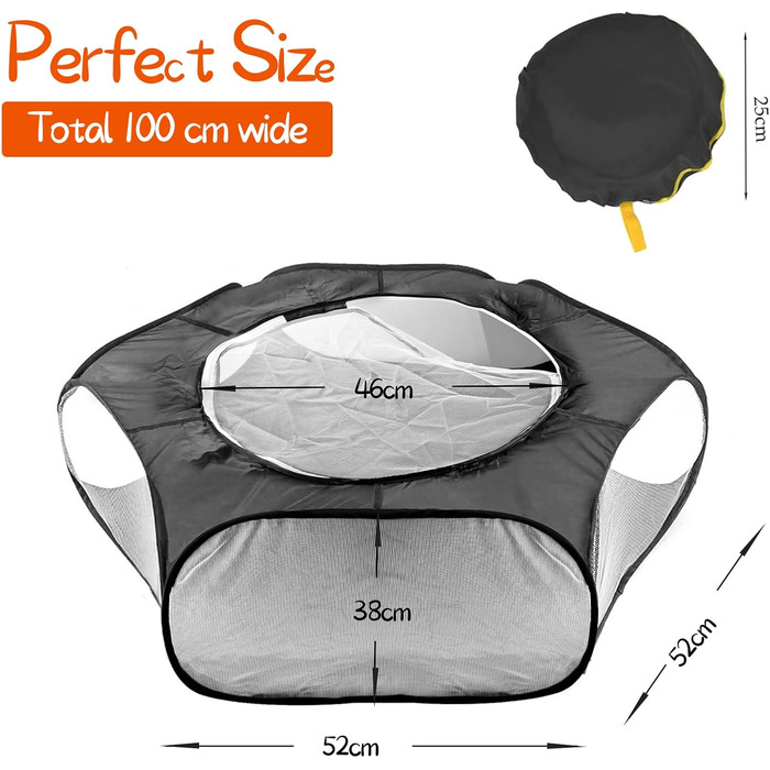 Клітка-манеж для дрібних тварин: кроликів, морських свинок, хом'яків та їжаків, розмір M (52x52x38 см)