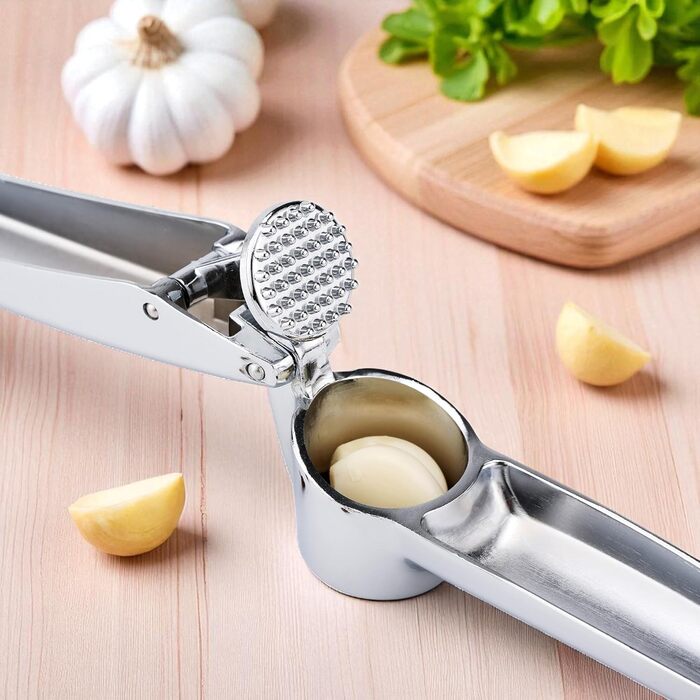 Преміум-прес для часнику EliteHoff з нержавіючої сталі, часникорізка, міцний та практичний кухонний аксесуар, стійкий до миття в посудомийній машині
