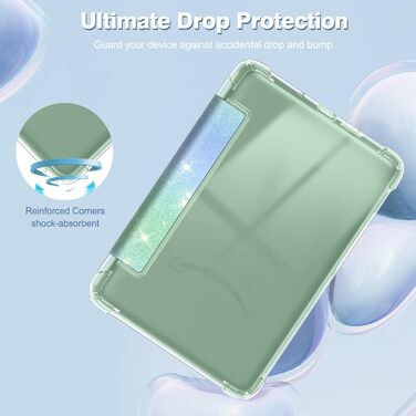 Чохол Fintie для Kindle 6 (11-го покоління) 2024/2022, прозомий, м'який TPU з авто-сном/пробудженням, для Kindle Basic 2024, Agavengrün (блискучий зелено-блакитний)