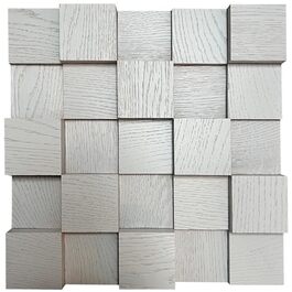 Акустичний диффузор 2D 500 дерев'яна настінна панель 30x30см (Білий)