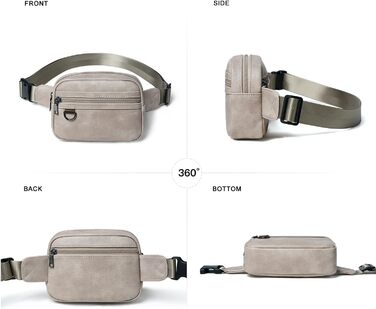 Сумка на пояс для жінок та чоловіків, 2 л, веганська шкіра, коричнева, 8 дюймів, модна, для подорожей, хайкінгу, бігу.