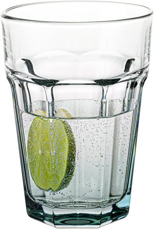 Cocktail Glasses Large Drinking Glasses Cuba Libre Glasses | 425 ml | Set of 6 | Cocktail Highball Water Glass Set Tumblers Retro Design | GIGI Collection | WATERCOLOR OMBRE - Hand Wash