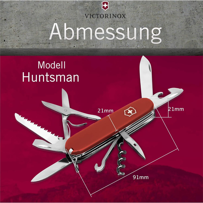 Швейцарський ніж Victorinox Huntsman з гравіюванням | Подарунок для чоловіків | Ювілей | 15 функцій