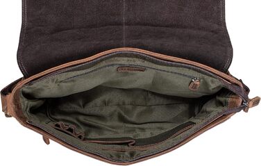 Сумка-месенджер LEABAGS Oxford з натуральної шкіри 15 дюймів для ноутбука (38x31x10 см) – чоловіча/жіноча, вінтажний темно-коричневий колір