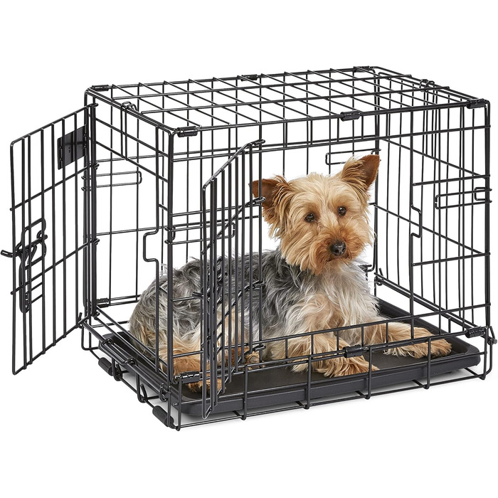 Кія для собак Midwest Homes iCrate Modell 1536DDU, чорна, 90 см, з одною дверцятами, витримана підставка, захисні ніжки, роздільник, патентні функції