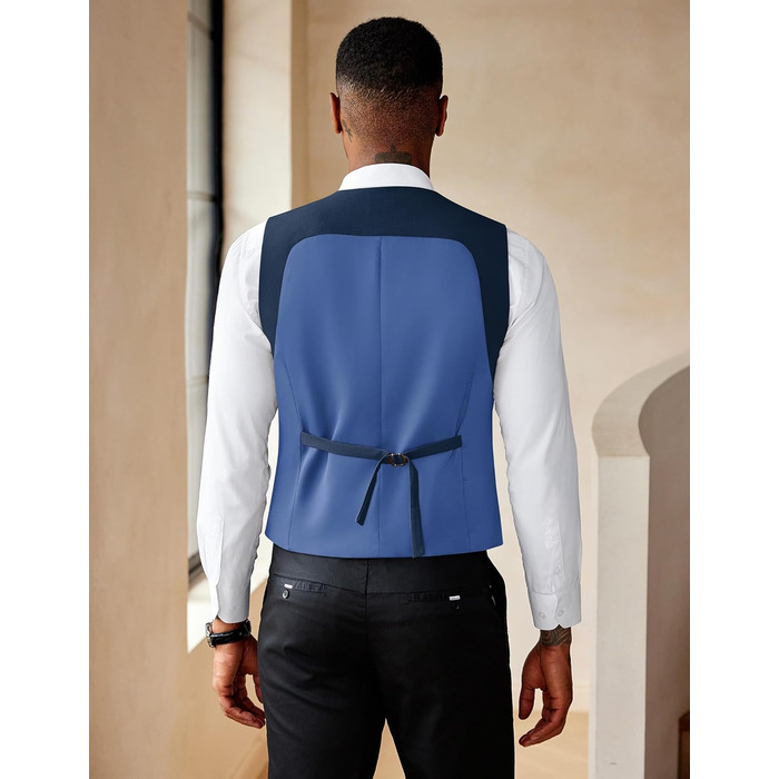 COOFANDY: Дворядний піджак з V-подібним вирізом (S, Синій)