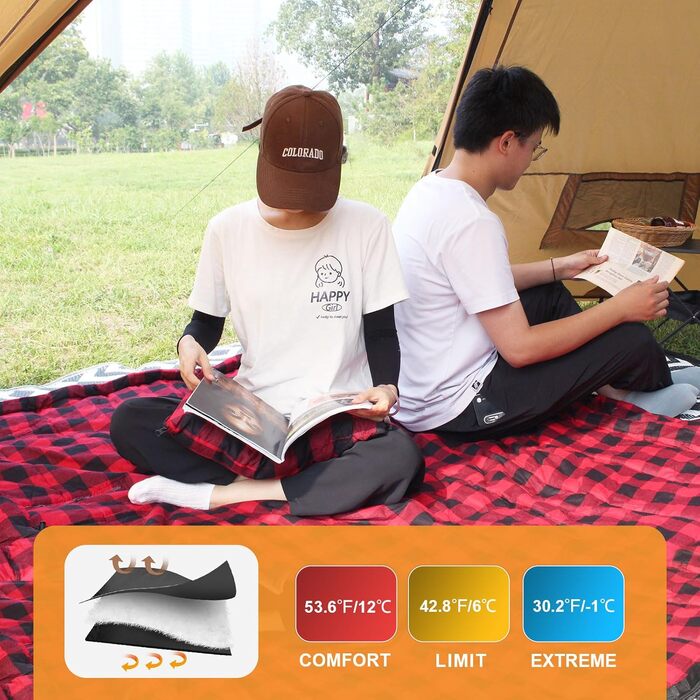 Спальний мішок для двох дорослих з флісу, зимовий, з подушками та сумкою для транспортування, 233*157 см, червоний