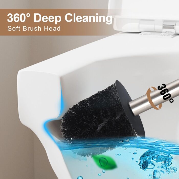 Тримач для унітазної щітки BGL, нержавіюча сталь, кольоровий, круглий, окремо розташований, для ванної кімнати (нікель)