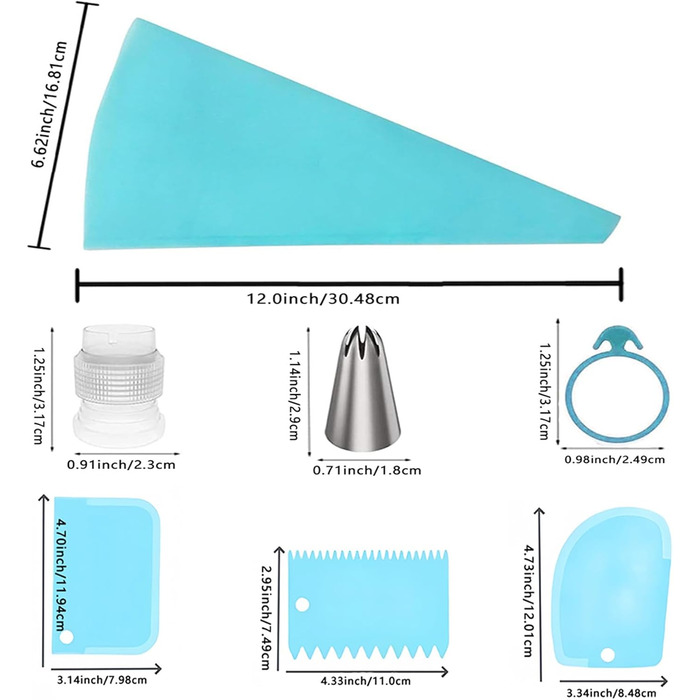 Набір для випічки Sadodo: форми для тортів та пирогів (кутові, круглі, серцеподібні), мішок кондитерський з насадками, антипригарне покриття