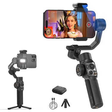 ZHIYUN Smooth-5S AI: Стабілізатор для смартфона з AI, 3-осьовий, зі штативом, трекером, світлом, для Vlog, YouTube, TikTok (Комбо)