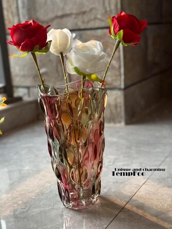 Велика скляна ваза для квітів, декор, подарунок для жінки, сучасний дизайн, ваза для мами