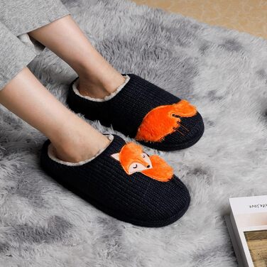 Тапочки жіночі зимові теплі пухнасті, плюшеві, з штучним хутром, з антиковзким покриттям (39/40 EU, помаранчевий лис)