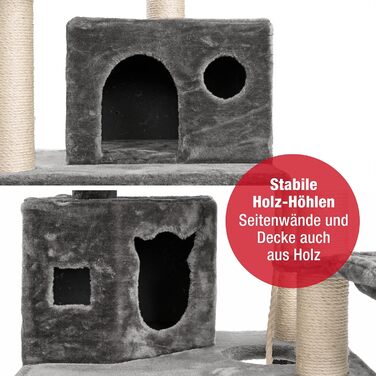 Дім для кота JAMAXX Premium XXL з когтеточкою, 165 см, сірий