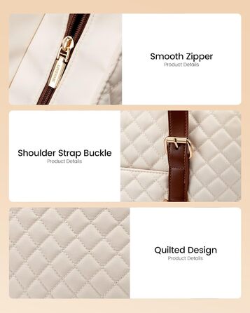 Сумка для ноутбука LOVEVOOK 15.6 дюймів, жіноча, універсальна: сумка-шоппер, ділова, для навчання, водонепроникна, чорна, біла, коричнева