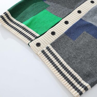 Чоловічий в'язаний кардиган Gurunvani з довгими рукавами та ґудзиками (M, Ks06green)