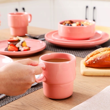 Порцеляновий обідній сервіз на 12 осіб, 48 предметів, рожевий, вінтажний стиль