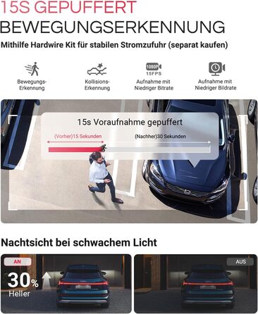 Відеореєстратор VANTRUE E1 Pro 4K HDR STARVIS: Автомобільний відеореєстратор з GPS, Wi-Fi, нічним баченням та паркувальним режимом