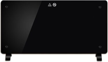 Конвектор DONYER POWER 2000W з чорною скляною панеллю, 2КВт, настінний/підлоговий