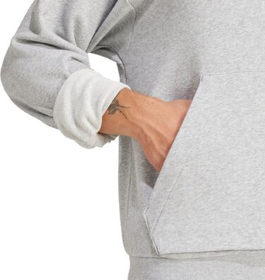 Чоловічий худі adidas Essentials Feelcozy з французьким тері, сірий меланж/чорний, розмір M