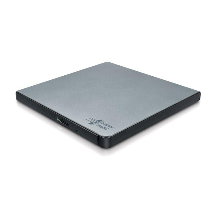 Зовнішній DVD-привід Hitachi-LG GP57, портативний Slim DVD-плеєр та записник для ноутбука та ПК, USB 2.0, сумісність з Windows та Mac OS, швидкість 8x, сріблястий