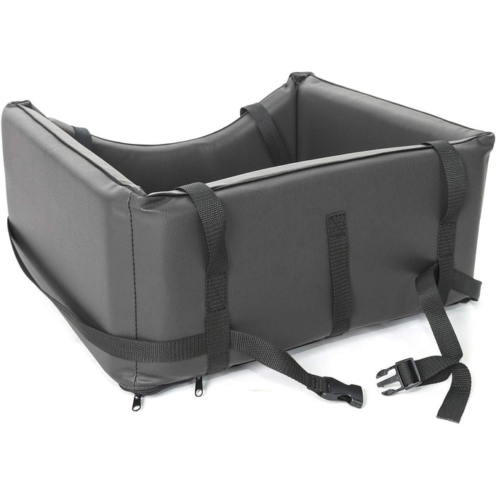 Автомобільний лежак для собак Mayaadi-Home з штучної шкіри, 50x45 см, темно-сірий