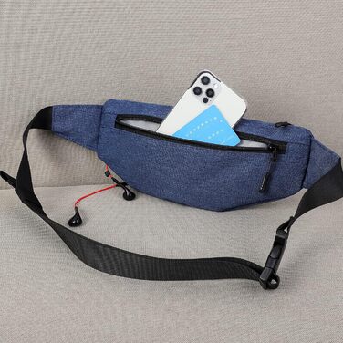 Поясна сумка TYNAT для туризму та спорту (сіра, блакитна), T201