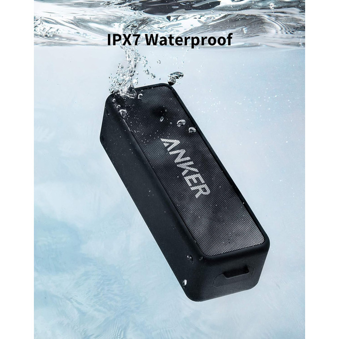 Anker SoundCore 2 Bluetooth колонка: Водонепроникна (IPX7), 24 год, 20м, з мікрофоном, чорна