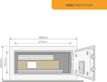 Сейф Yale YSEB400EG1 електронний з LCD-дисплеєм, сталевий, 38.5л, захист від взлому