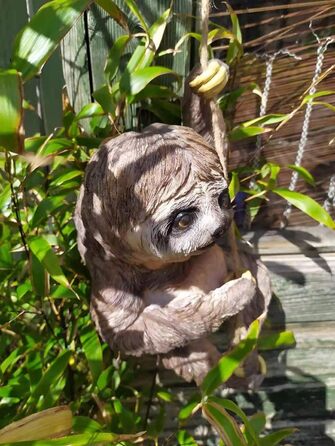 Animal Crackers Large Climbing Sloth on Rope Tree Garden Ornament Decoration Sloth Lover Gift