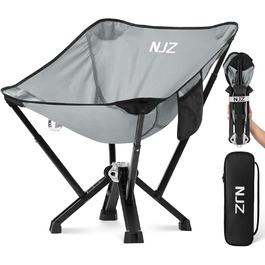 Крісло для кемпінгу NJZ 200-600LBS: складне, міцне, легке, для відпочинку на природі, риболовлі, саду та пікніків (срібний)