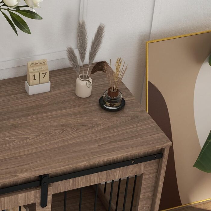 Клітка для собак PawHut 98 см: міцна металева будка для великих собак з ковзними дверима та замком