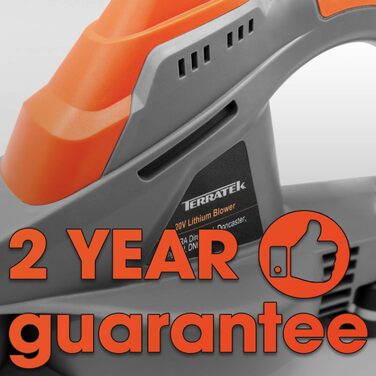 Terratek Leaf Blower, cordless, 20 V, 1 hour, fast charging, handheld leaf blower, powerful, lightweight, cordless leaf blower, garden blower with 1 x battery and charger included