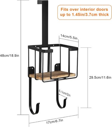 Настінна підставка для прасувальної дошки MOREE з кошиком для зберігання – тримач для праски та прасувальної дошки для пральні – чорний, великий