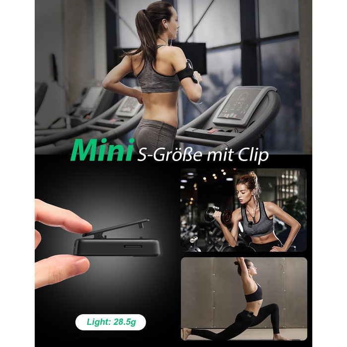 MP3-плеєр YOTON з Bluetooth 5.2, Hi-Fi звук, FM-радіо, диктофон, регулятор гучності, навушники, підтримка SD до 128 ГБ (Чорний)