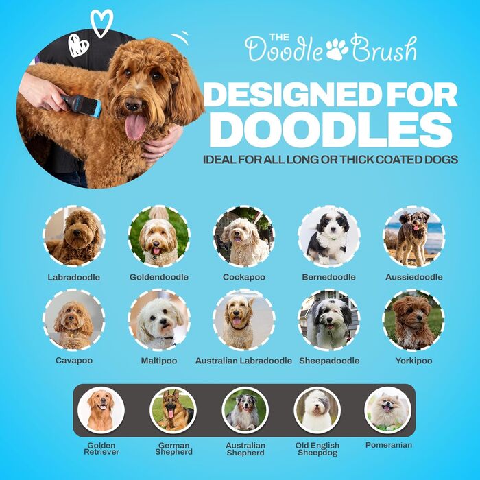 Щітка для собак золотистих пуделів та лабрадудів, щітка для довгошерстих пуделів - вичесання для собак - щітка для виривання шерсті, щітка для розплутування шерсті собак - щітка для вичісування шерсті собак (одинарний насадка)