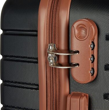 Набір валіз BruBaker Paris - 3 шт. з жорстким корпусом (M, L, XL) з кодовим замком, 4 колеса, ручки. Чорний та світло-коричневий