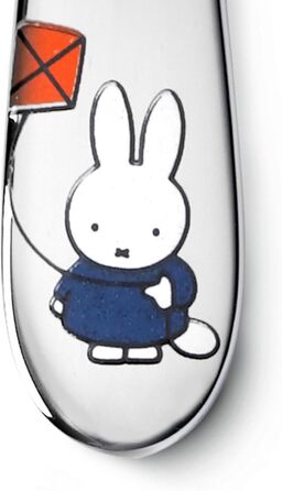 Дитячий столовий набір Miffy, 4 шт., нержавіюча сталь, сріблястий, 21.5 x 15.5 x 2.5 см