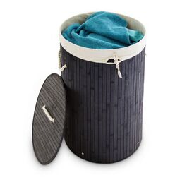 Relaxdays Bamboo Laundry Basket Round