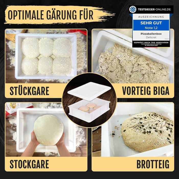 DELICRET - Pizza Starter Kit | Premium pizza ingredients for unforgettable enjoyment | Pizza ball box (1x box & 1x lid)