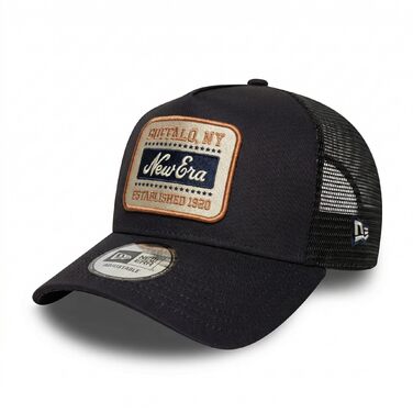 Кепка New Era A-Frame Trucker Olive/White - регульована бейсболка з нашивкою