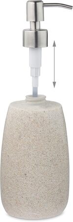 Дозатор для мила Relaxdays 300 мл, наповнюваний, для ванної/кухні, з нержавіючої сталі, пісок, полірезин