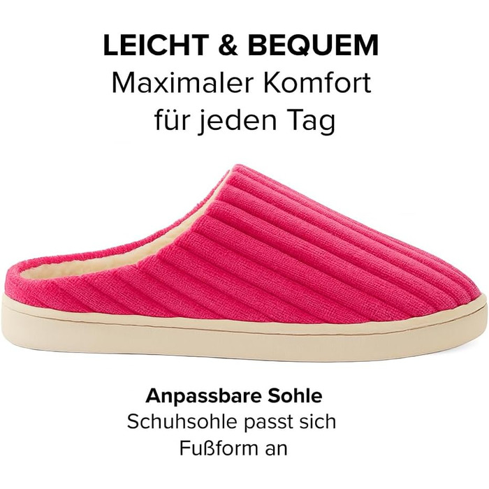 Тапочки для дому чоловічі та жіночі – М'які та зручні сліпони, ультралегкі, неслизькі, теплі зимові тапочки (37 EU, Рожевий)