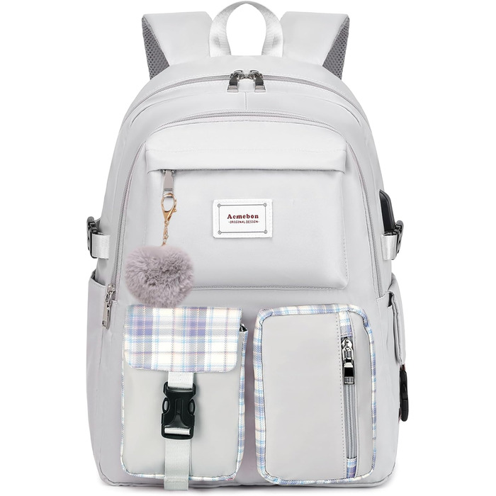 Жіночий рюкзак Acmebon для ноутбука, місткий, модний, сірий