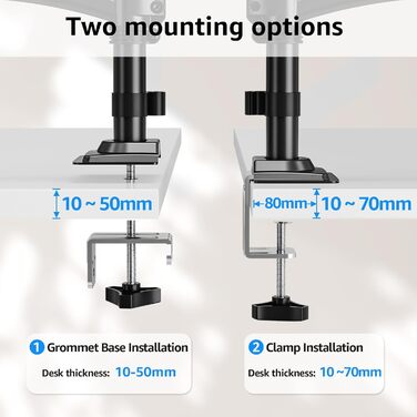 Кріплення для монітора MOUNTUP - 2 монітори, 13-32 дюйми, регульоване, VESA 75/100mm, 2-10 кг, EU6016B