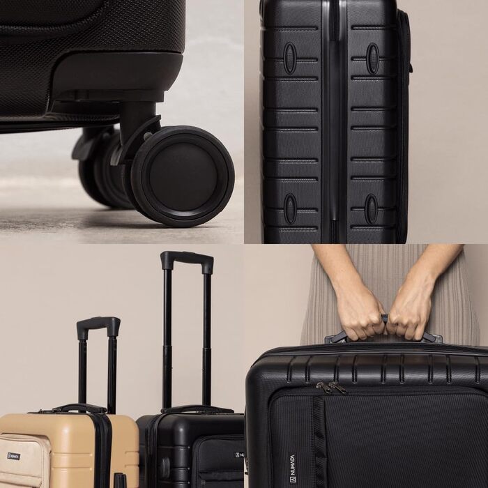 Чемодан ручної поклажі PackPro T20 (56x37x22 см) з ABS пластику, TSA-замком та 4 колесами. Чорний, з внутрішніми відділеннями та світлом. Міцний, надійний.