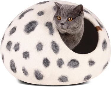 Кішка лежанка Meowfia, м'яка, з мериносової вовни, для котів та кошенят (Сірий), розмір M