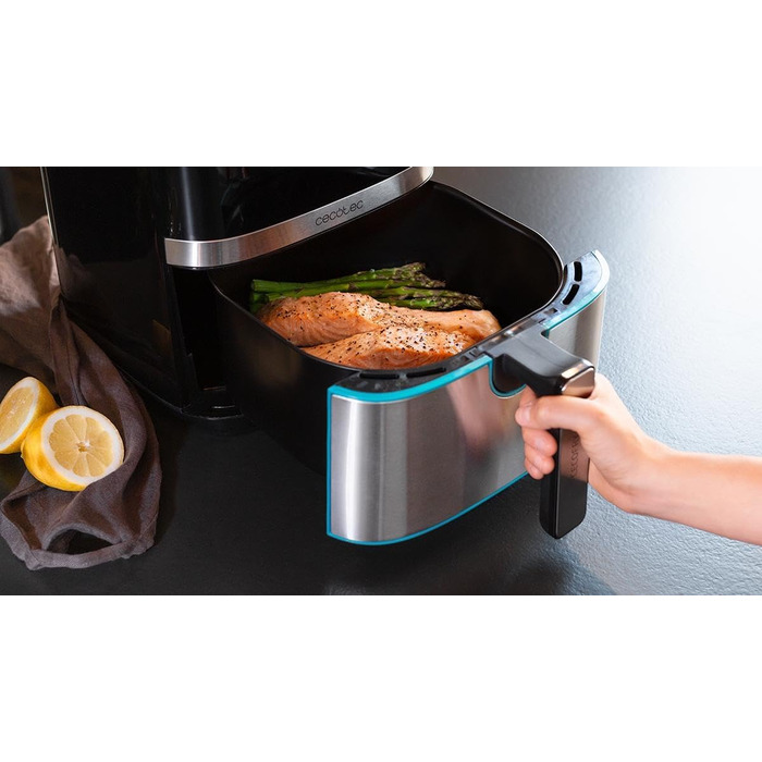 Аерофритюрниця Cecotec Cecofry Full Inox 5500 Pro, 5.5 л, 1700 Вт, цифрова безмасляна фритюрниця з корпусом із нержавіючої сталі та 8 режимами приготування