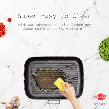 Сковорода-гриль Wecook! Ecochef 34x24 см алюмінієва з антипригарним покриттям