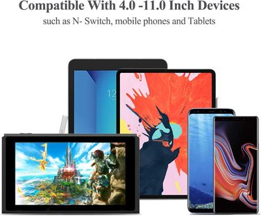 Автотримач для Nintendo Switch/Switch OLED - універсальний, регульований, для авто (4'-11'), чорний